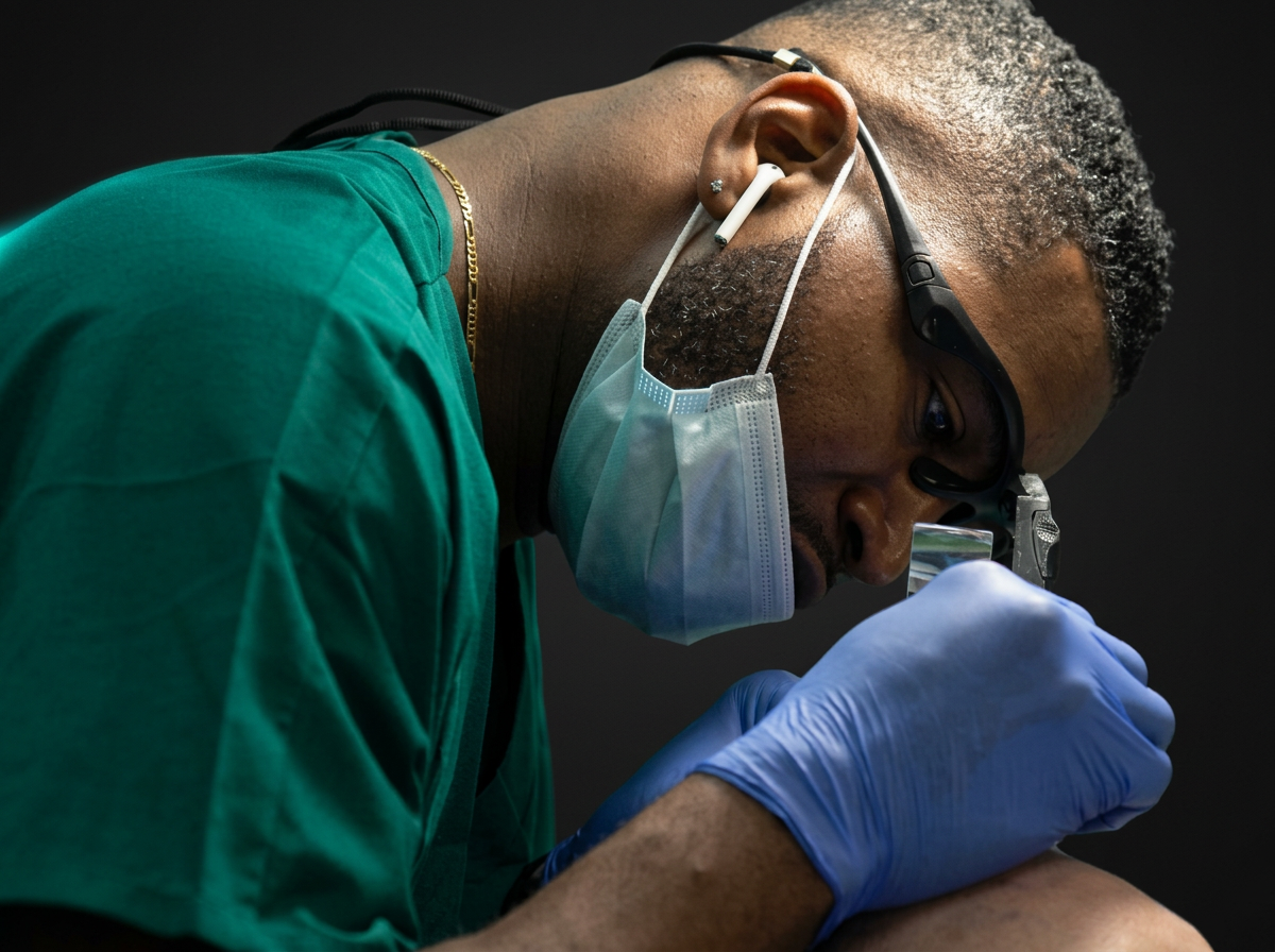 Jay Corbett performing a minimally invasive hair restoration procedure